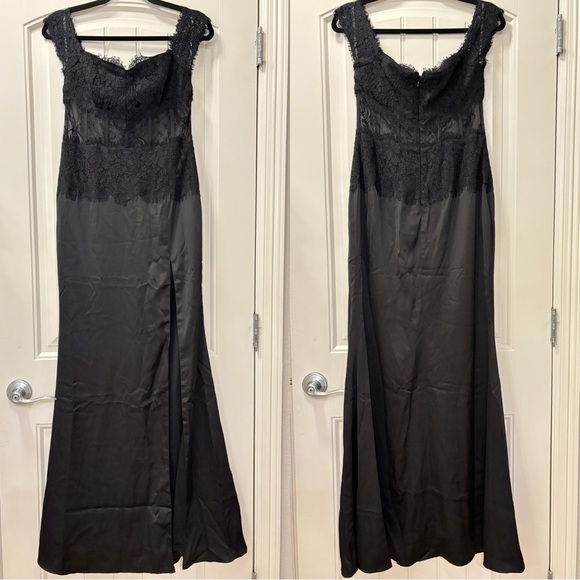 Sz M Lulus Exceptionally Exquisite Black‎ Lace Off-the-Shoulder Maxi Dress - Picture 6 of 8